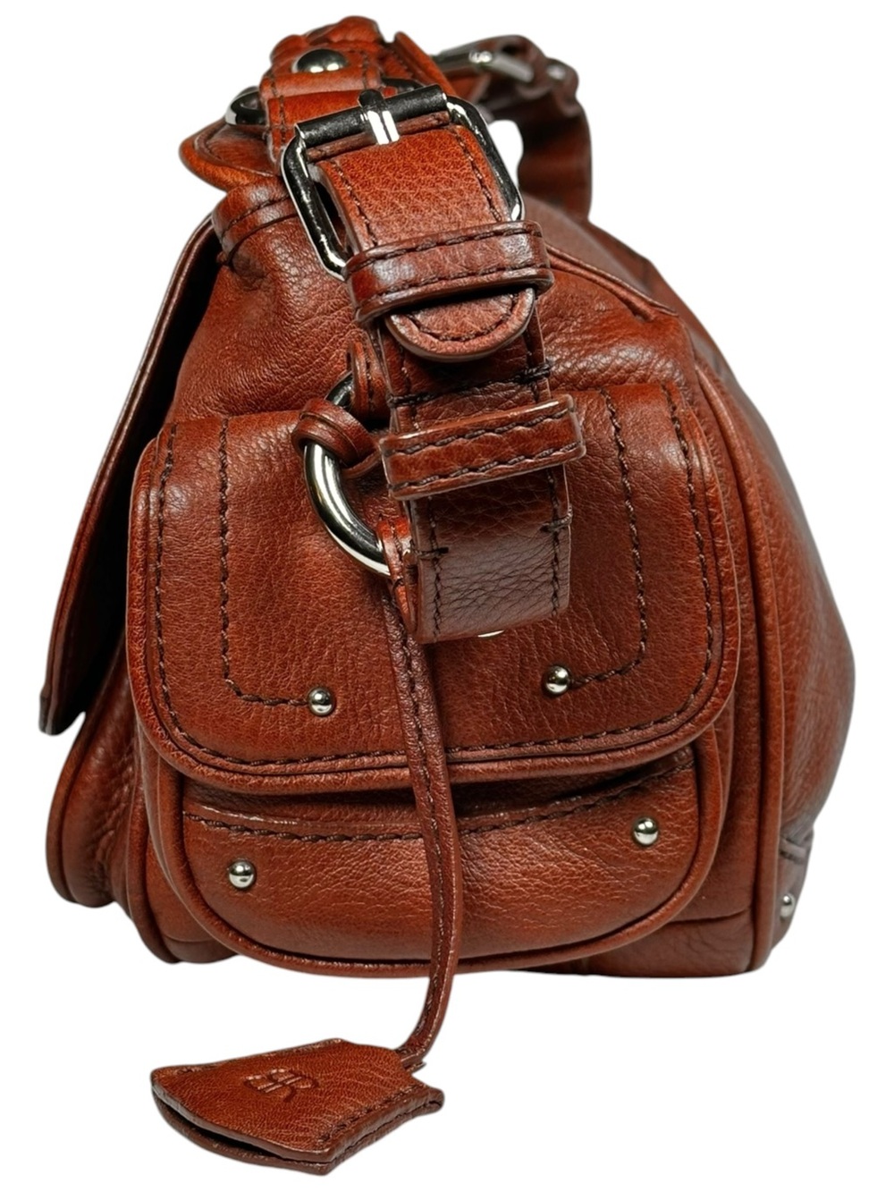 2006 Banana Republic Brown Leather Shoulder Bag Braided Strap Boho - Picture 2 of 15